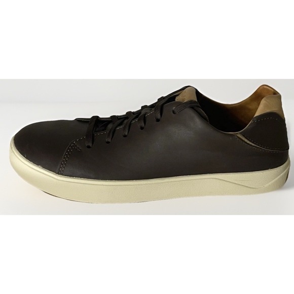 OluKai Men's Leather Shoes Brown Size 9-Tie Style w/collapsible Heel  10455-4848 - Picture 3 of 16